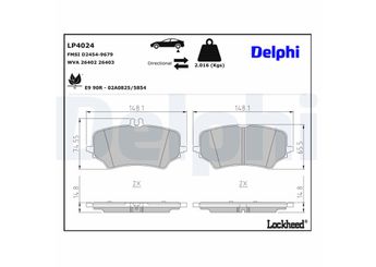 Fren Disk Balata Arka DELPHI LP4024  LP4024 4200606 0004200606 4206403 0004206403 4206503 0004206503 4236801 0004236801 A0004200606 A0004206403 A0004206503 A0004236801