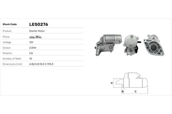 Marş Dinamosu  LUCAS ELEKTRIK LES0276