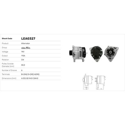 Alternatör  LUCAS ELEKTRIK LEA0327
