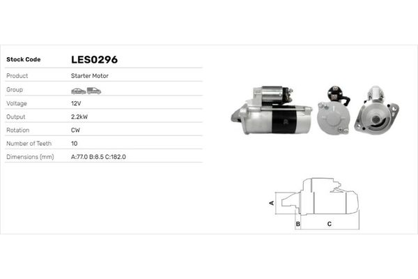 Marş Dinamosu  Hyundai H-1 (->2008)  LUCAS ELEKTRIK LES0296