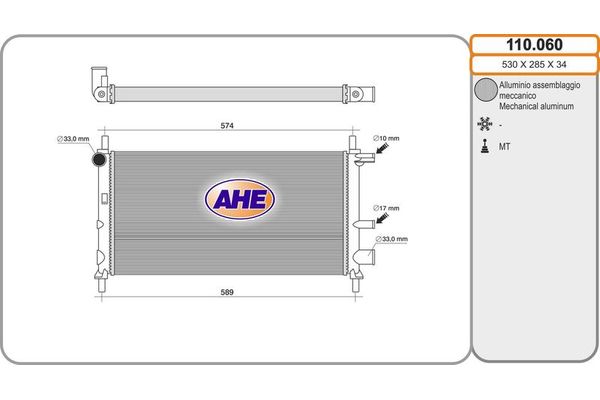 Su Radyatörü  Ford Fiesta (DX)(2000->)  ORİS BFR901016
