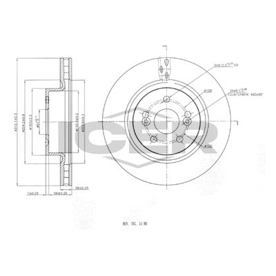Fren Disk Ayna Ön Sağ ve Sol Renault Megane II 3 Kapı (10.2002->)  RENAULT ORJINAL 7701208843