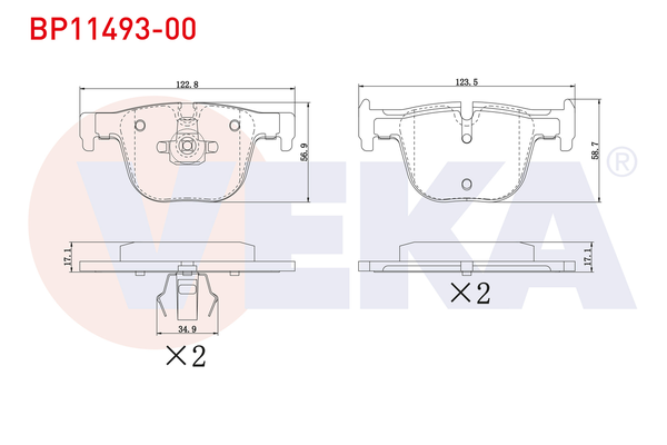 Fren Disk Balata Arka BMW 3 Serisi Gran Turismo (F34)(2013->)  VEKA BP11493-00