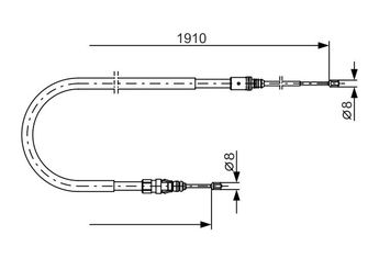 El Fren Teli Arka Sağ veya Sol BOSCH 1 987 482 323  1987482323 474651 4746 51 9684567680 96 845 676 80 9802570580 98 025 705 80