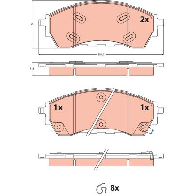 Fren Disk Balata Ön Ford Ranger (TKE)(2011->)  FTE 9001742