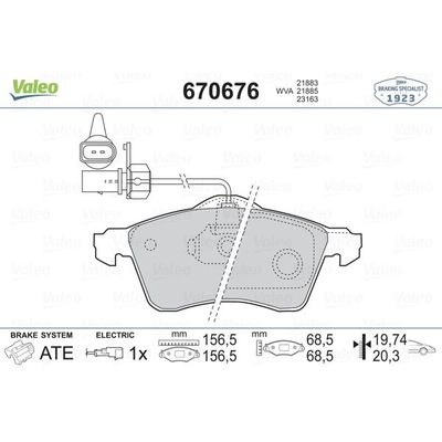 Fren Disk Balata Ön Volkswagen T4 Transporter P.Van (09.1990->2003)  VALEO 670676
