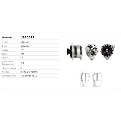 Alternatör  LUCAS ELEKTRIK LEA0522