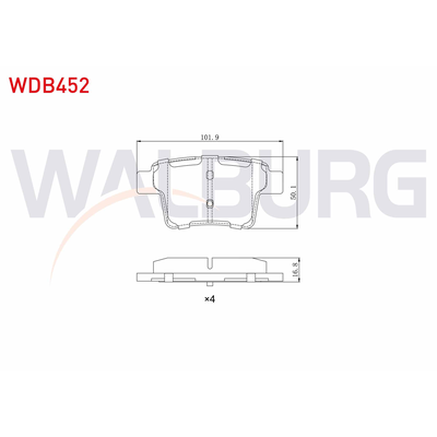 Fren Disk Balata Arka Ford Mondeo 4/5 Kapı (GE)(2000->)  WALBURG WDB452
