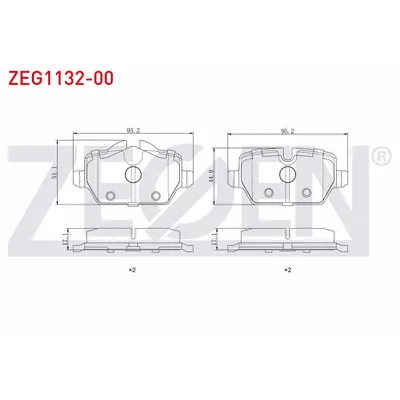 Fren Disk Balata Arka BMW 3 Serisi Sedan (E90)(2004->)  ZEGEN ZEG1132-00