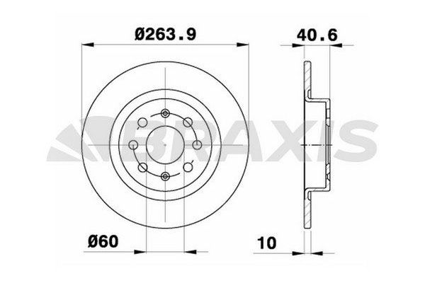Fren Disk Ayna Arka Sağ ve Sol Abarth Grande Punto (199)(2008->)  BRAXIS AE0438