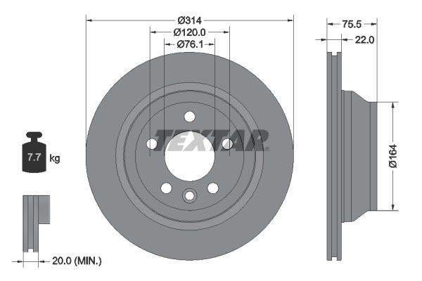 Fren Disk Ayna Arka Sağ ve Sol Volkswagen Touareg (7L6)(12.2006->2010)  RECOVER 5922