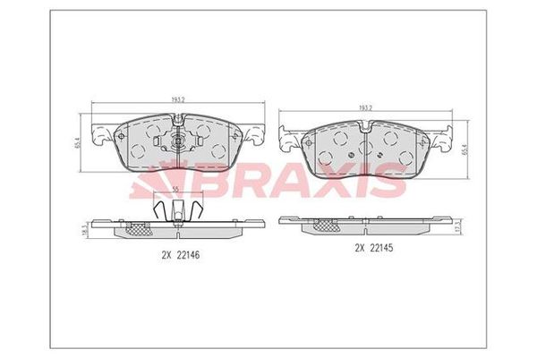 Fren Disk Balata Ön Jaguar XF Sportbrake (06.2017->)  BRAXIS AB0614