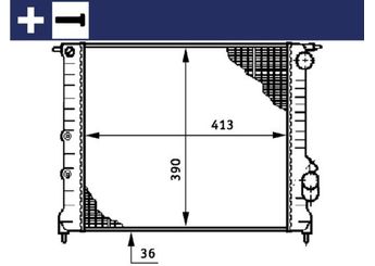 Su Radyatörü  MAHLE CR 209 000S  20777045 20777046 4803040 4803 040 4803041 4803 041 4817486 4817548 92220342 96629055 96629056 6006000754 60 06 000 754 6006000711 7701352044 77 01 352 044
