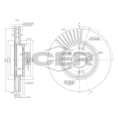 Fren Disk Ayna Ön Sağ ve Sol Kia Optima (JF)(2015->)  RECOVER 5486CS