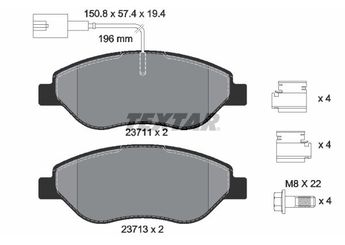 Fren Disk Balata Ön TEXTAR 2371104  77365188 77365808 77362196 9949279 71770002 77362093 71770112 77364589