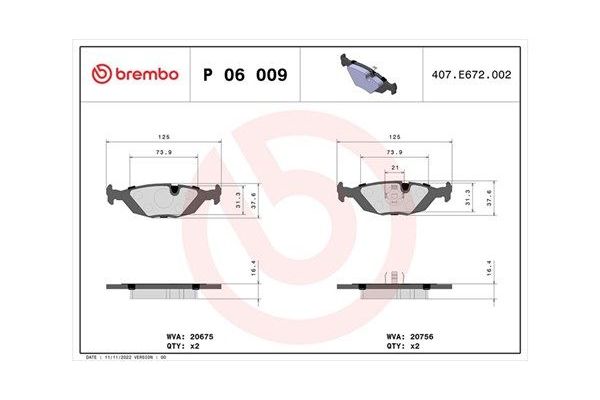 Fren Disk Balata Arka BMW 3 Serisi Touring/Cabrio (E30)(1985->)  MAGNETI MARELLI 363700406009