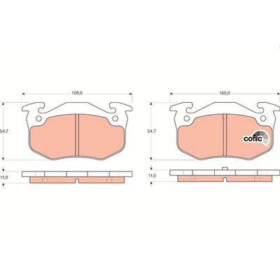 Fren Disk Balata Arka Peugeot 206 SW (08.2002->)  TRW GDB1305