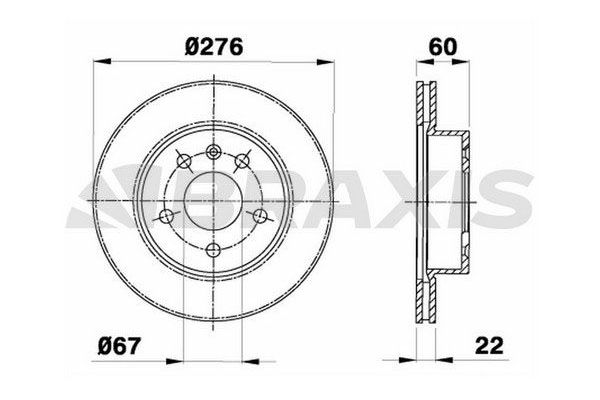 Fren Disk Ayna Ön Sağ ve Sol Mercedes V -Sınıfı (638)  BRAXIS AE0285