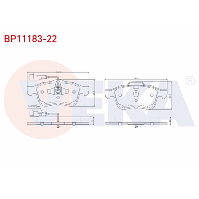 Fren Disk Balata Ön Lancia Delta (181)(2008->)  VEKA BP11183-22