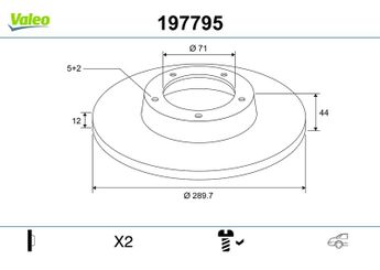 Fren Disk Ayna Arka Sağ ve Sol VALEO 197795  4249E0 1647883480 4249G2 4249-G2