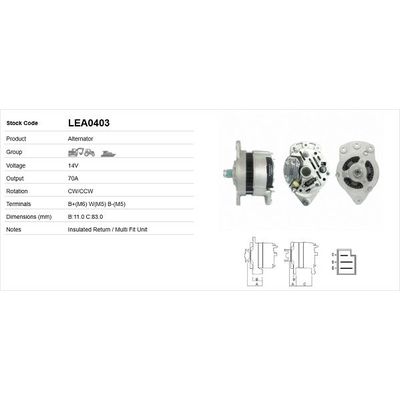 Alternatör  LUCAS ELEKTRIK LEA0403