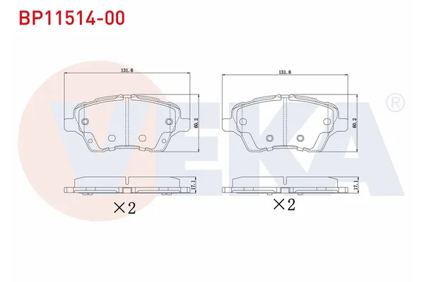 Fren Disk Balata Ön Ford Tourneo Courier (C4A)(2013->)  VEKA BP11514-00