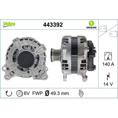 Alternatör  VALEO 443392