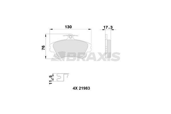 Fren Disk Balata Ön Mitsubishi Colt CZ3 3 Kapı (Z30)(03.2005->)  BRAXIS AB0112