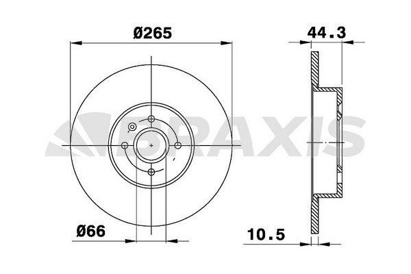 Fren Disk Ayna Arka Sağ ve Sol Renault Laguna Grandtour (K56)(08.1995->)  BRAXIS AE0304