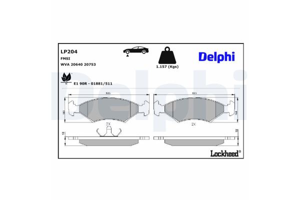 Fren Disk Balata Ön Ford Orion (1986->)  DELPHI LP204