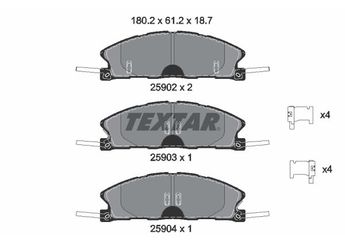 Fren Disk Balata Ön TEXTAR 2590201  DG132001BA 5305764 BRF1475 DG132001GA DG1Z2001D DG1Z2001F GB532001AA GB5Z2001A DG1Z2001A