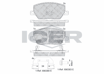 Fren Disk Balata Ön AYD 60385B  77367214 77367936 77368577 52094174 5 209 417 4 7 736 721 4 77367282 7 736 728 2 77368211 7 736 821 1 77368344 7 736 834 4 7 736 857 7 K2AMV3886AB 00K2AMV3886AB 2AMV3886AA 68273005AA 68299399AA 68346917AA 68346917AB 68368829AA 68379582AA 68379582AB 68404783AA 7 736 793 6 77368778 7 736 877 8 K2AMV3886AA K68346917AA K68346917AB K68346986AA K68346986AB K68379582AA K68379582AB