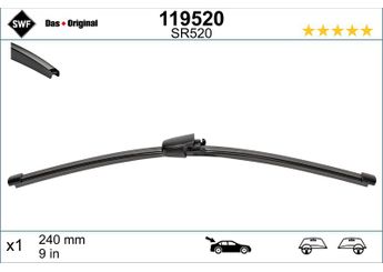 Silecek Süpürgesi Arka  240 mm - 9 inç SWF 119520  287909786R 1611353880 1623236080 642334 61617411249 7411249 16 113 538 80 16 232 360 80 6423-34 61 61 7 411 249 7 411 249