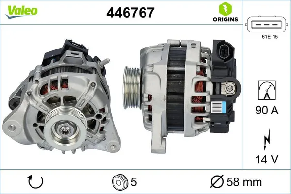 Alternatör  Hyundai i10 (IA)(10.2013->)  VALEO 446767