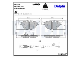 Fren Disk Balata Ön DELPHI LP3719  34112180420
