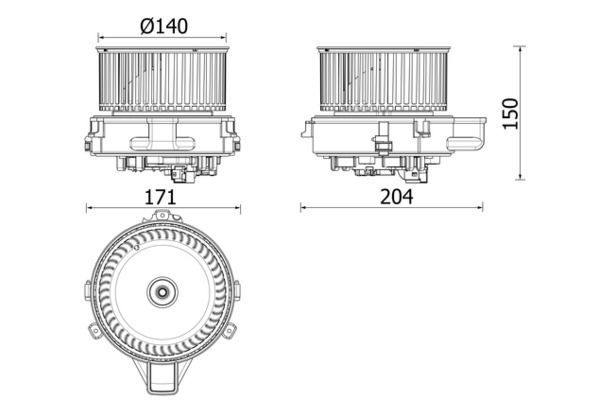 Kalorifer Motoru  MAHLE AB 284 000P
