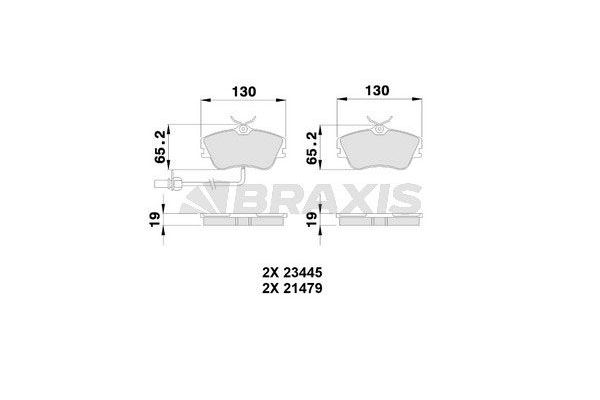 Fren Disk Balata Ön Volkswagen T4 Transporter Kamyonet Çift Kabin Syncro (08.1992->2003)  BRAXIS AB0238