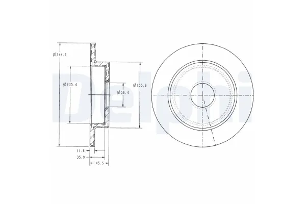 Fren Disk Ayna Arka Sağ ve Sol Nissan Micra (K11)(08.1992->)  DELPHI BG3131