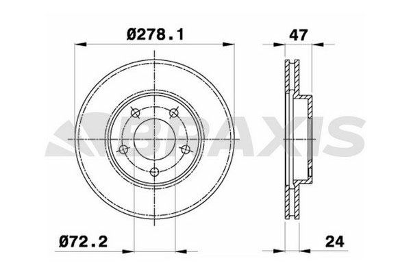 Fren Disk Ayna Ön Sağ ve Sol Ford Maverick (TM1)(01.2001->)  BRAXIS AE0497