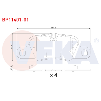 Fren Disk Balata Arka Porsche Panamera (Typ 970)(09.2009->)  VEKA BP11401-01