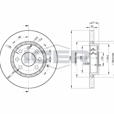 Fren Disk Ayna Ön Sağ ve Sol Opel Corsa B (1993->)  WALBURG WBD1175