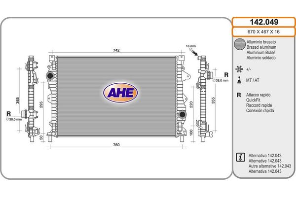Su Radyatörü  Land Rover Discovery Sport (02.2015->)  MAHLE CR 34 000P