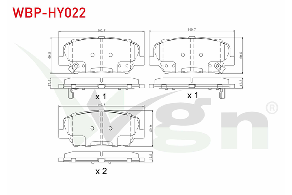 Fren Disk Balata Ön Hyundai Veloster (FS)(06.2011->)  WGN WBP-HY022