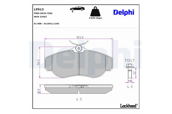 Fren Disk Balata Ön Land Rover Discovery (LT)(01.1999->)  DELPHI LP913