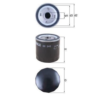 Yağ Filtresi  Peugeot Expert Combi/ Minibüs (1995->2007)  MAHLE OC 243