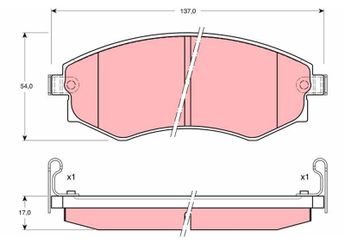 Fren Disk Balata Ön TRW GDB895  5810129A00 5810133C00 58101-33C00 5810138A70 58101-38A70 5810135A10 58101-35A10 5810129A40 58101-29A40 5810128A20 58101-28A20 5810129A10 58101-29A10 5810133A00 58101-33A00 5810128A00 58101-28A00