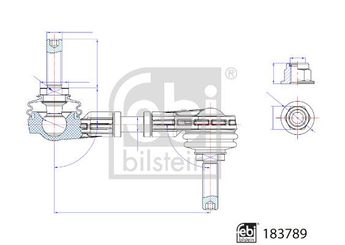 Viraj Demir Askı Rotu Arka Sağ veya Sol FEBI BILSTEIN 183789  2099504 2173832 JX615C486AKB 2 099 504 2 173 832 JX61-5C486-AKB JX615C486AKC JX61-5C486-AKC