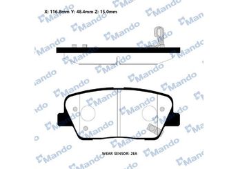 Fren Disk Balata Arka MANDO RMPH45NS  583020WA00 583022BA50 583022PA70 583022WA00 583022WA01 583022WA30 583022WA70 583023MA01 583023NA91 583024DU02 58302A1A00 S583022PA70 583021UA50 583022JA00 58302J5A05 48413380B0