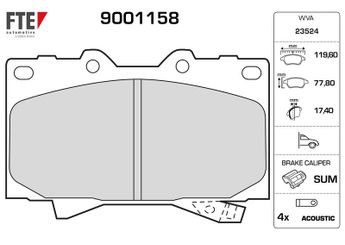 Fren Disk Balata Ön FTE 9001158  446560230 04465-60230 4465YZZCM 04465-YZZCM 446560120 0446560120 446560150 0446560150 446560151 0446560151 446560190 0446560190 446560220 0446560220 0446560230 44650C011 04465-0C011 44650C012 04465-0C012 04465-60120 446560140 04465-60140 04465-60150 04465-60151 446560160 04465-60160 446560170 04465-60170 04465-60220 446560240 04465-60240 446560250 04465-60250 446560340 04465-60340 044650C011 044650C012 0446560250 0446560340