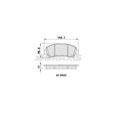 Fren Disk Balata Ön Nissan X-Trail (T31)(03.2007->)  BRAXIS AA0051